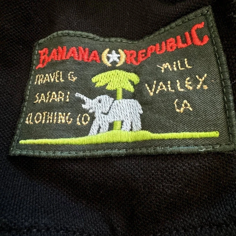 Banana Republic Men's Black Short Sleeve Pullover Shirt Size S Travel Pat M 34